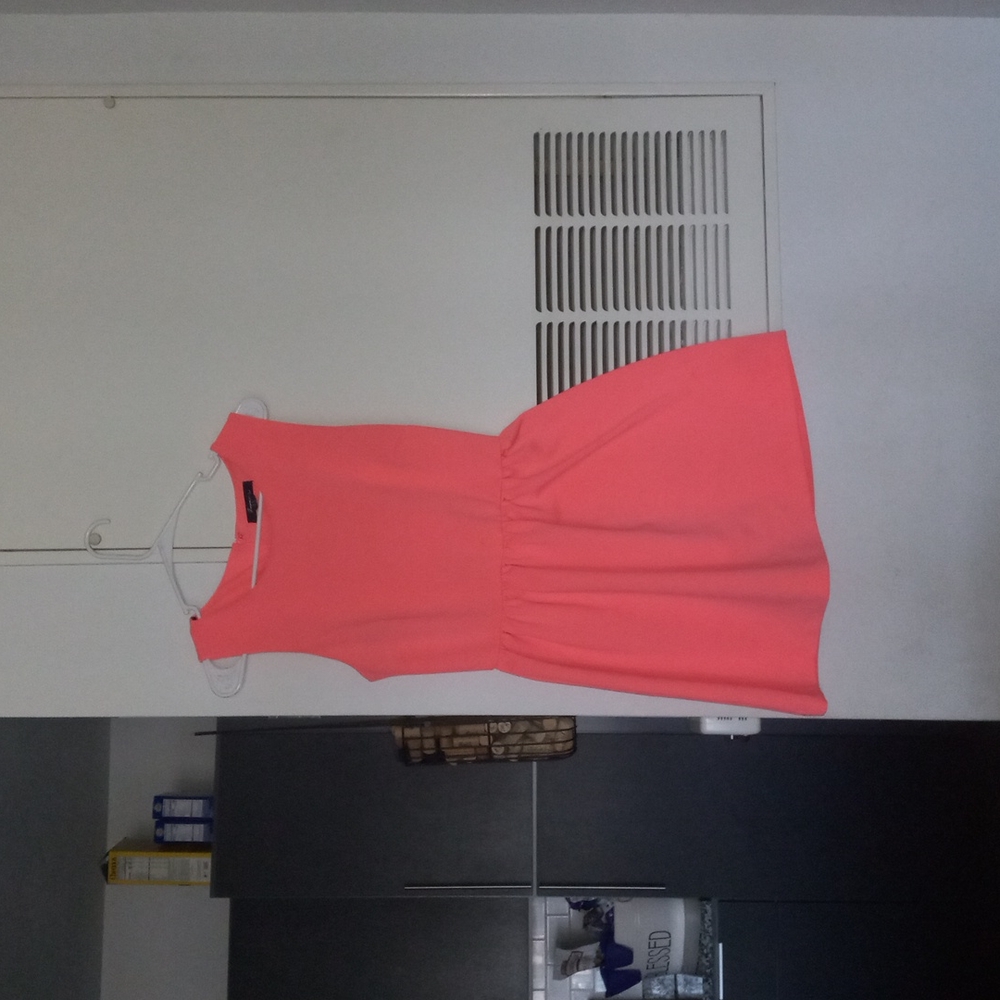Salmon pink business casual dress